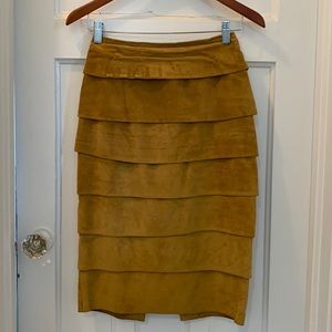 Vintage DANIER Swede Camel Colour Pencil Skirt